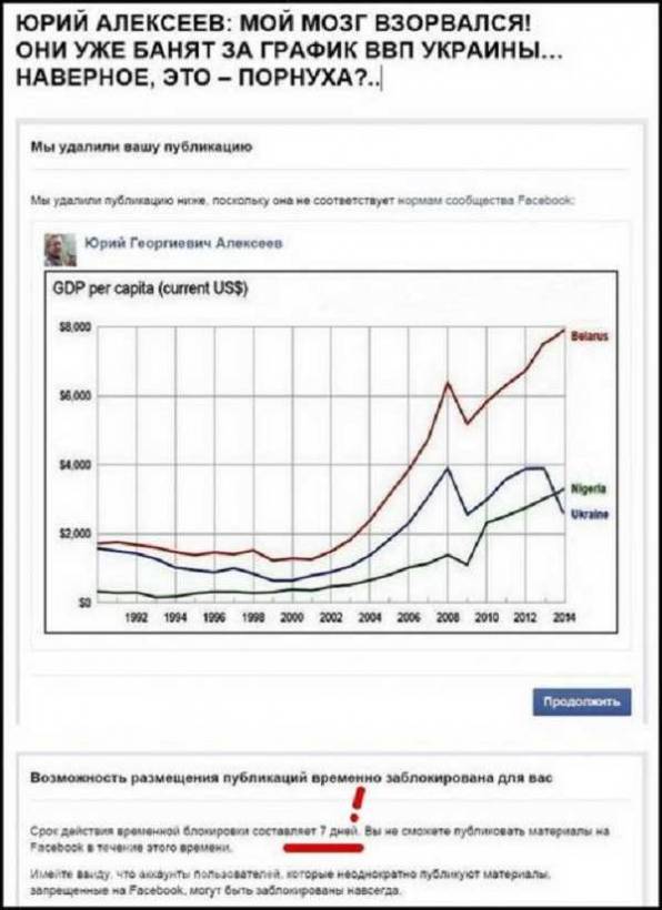 Facebook забанил журналиста за график ВВП Украины